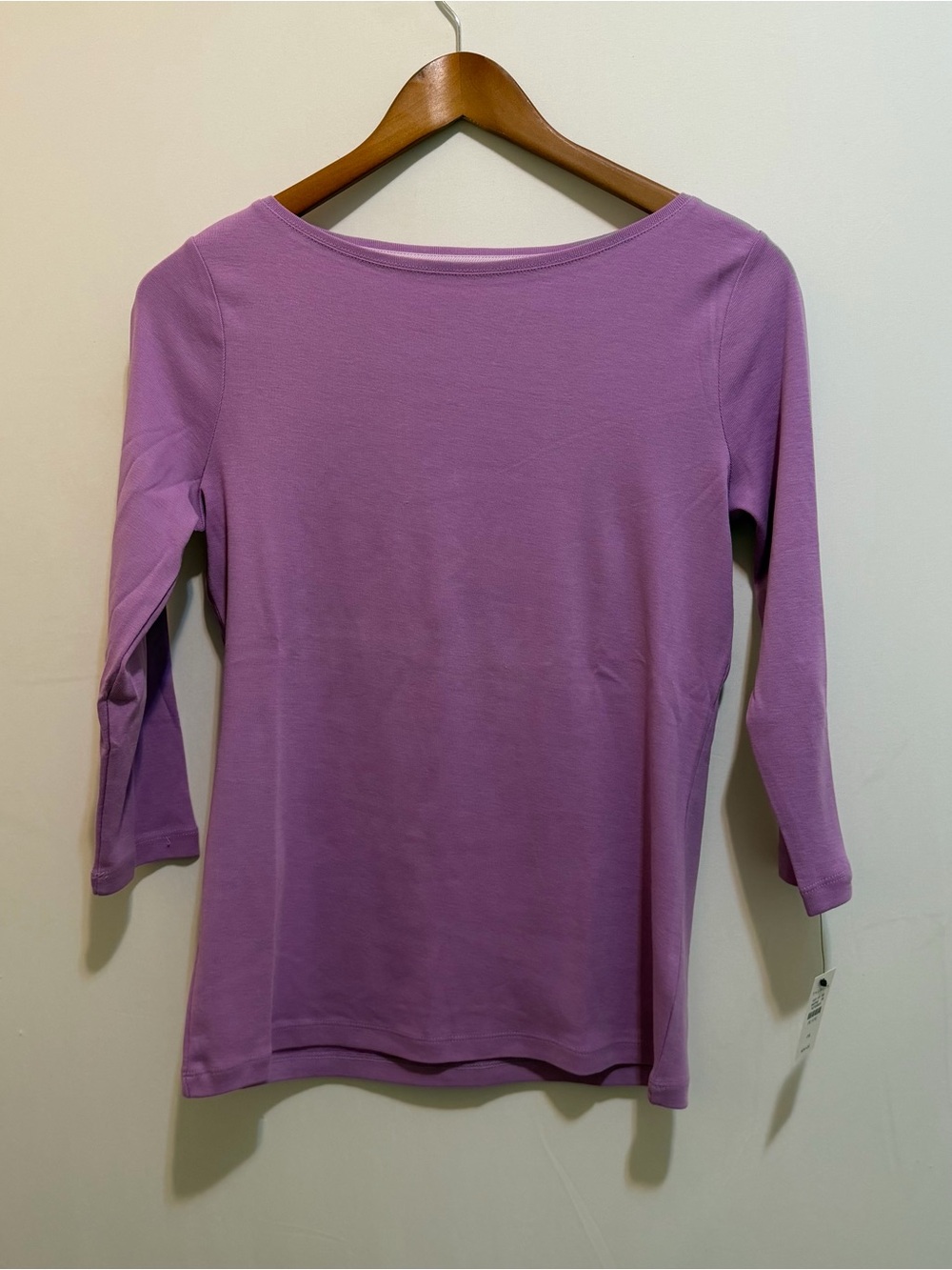 Talbots Purple Boatneck 3/4 Sleeve Tee -NWT